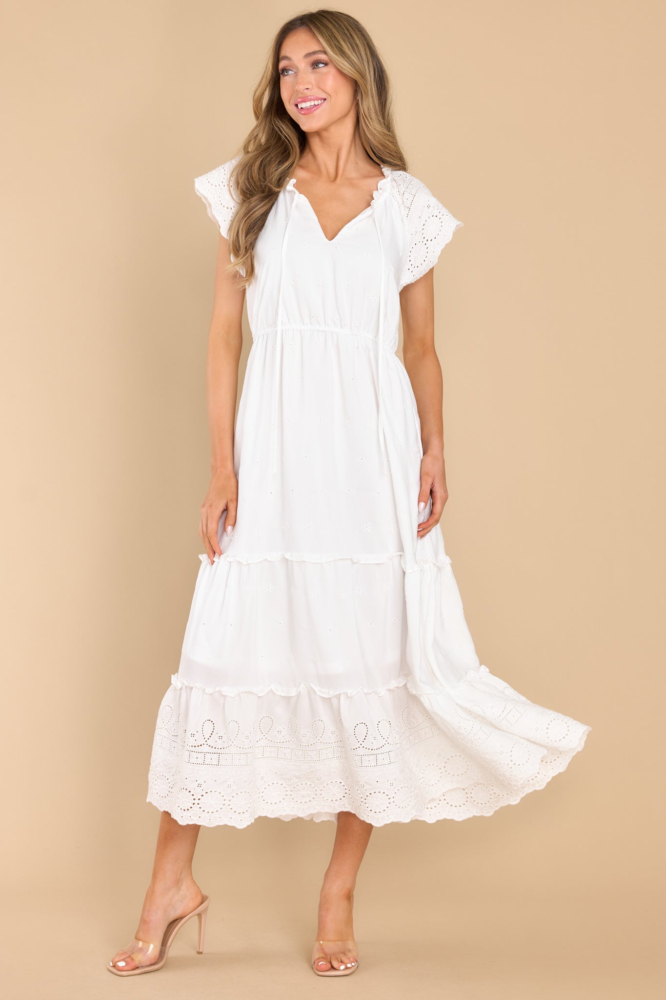 My Darling Heart White Maxi Dress - Red Dress