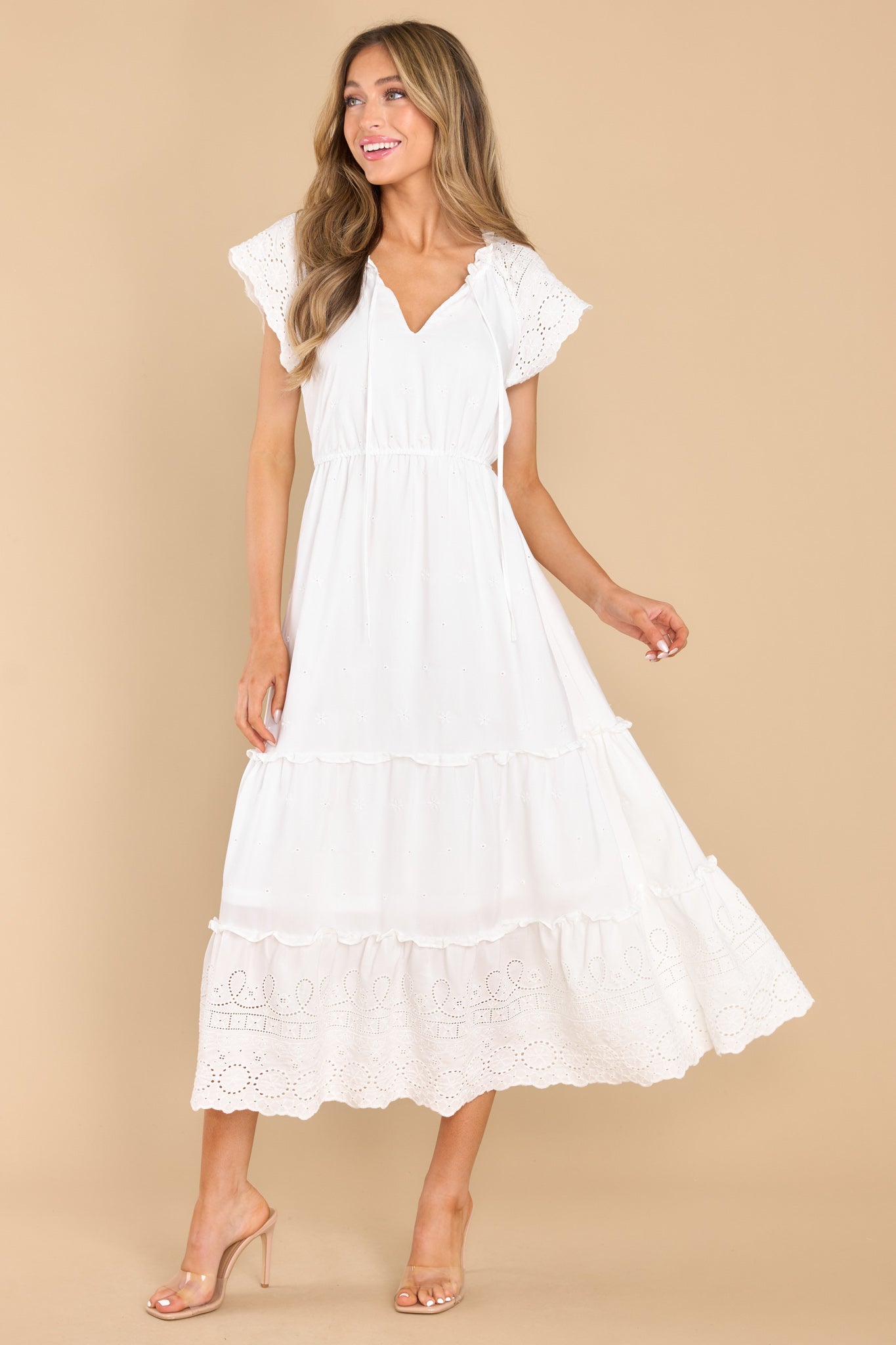 My Darling Heart White Maxi Dress - Red Dress