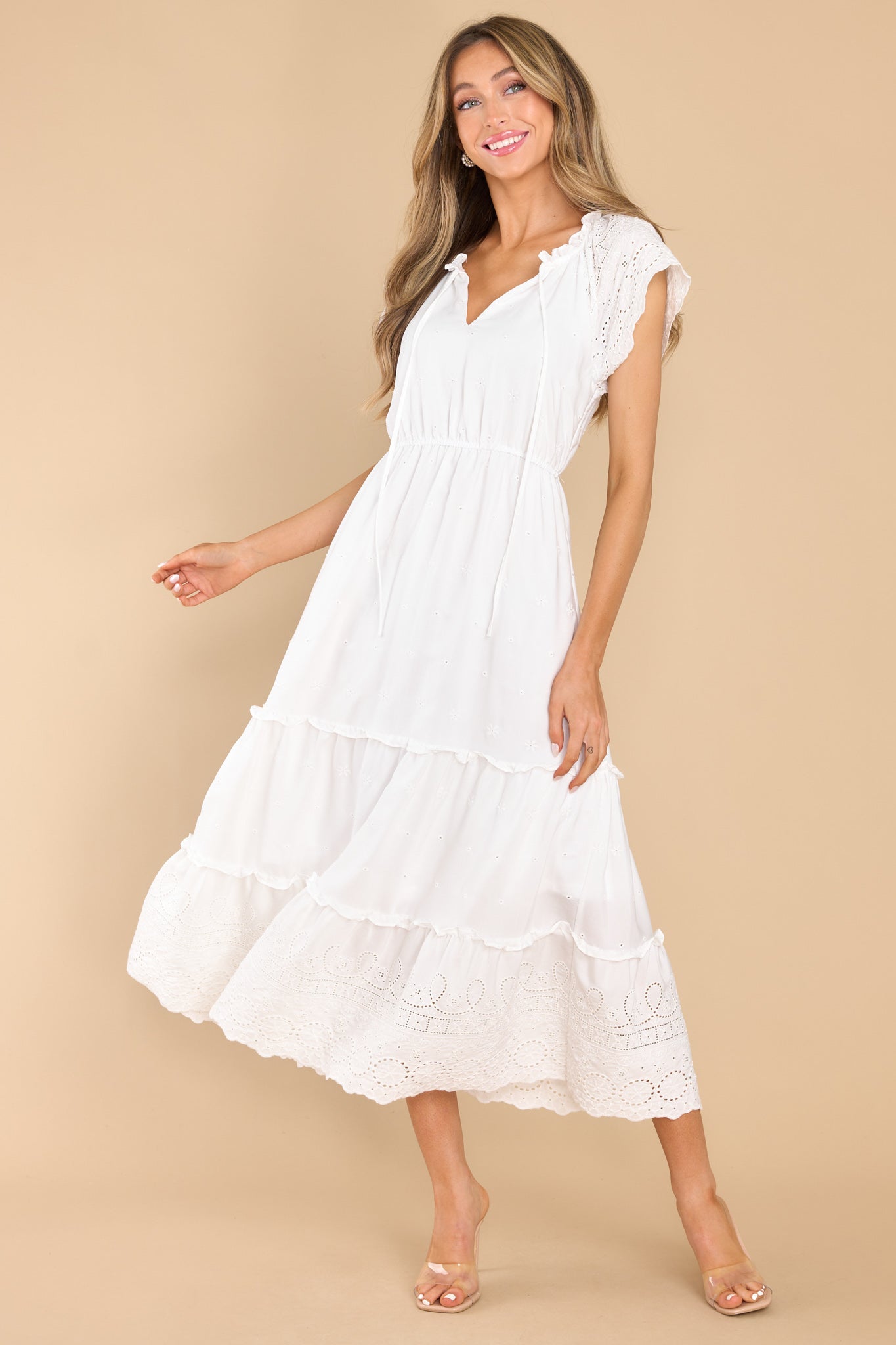 My Darling Heart White Maxi Dress - Red Dress