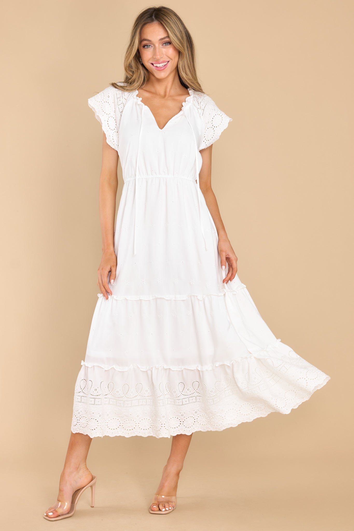 My Darling Heart White Maxi Dress - Red Dress