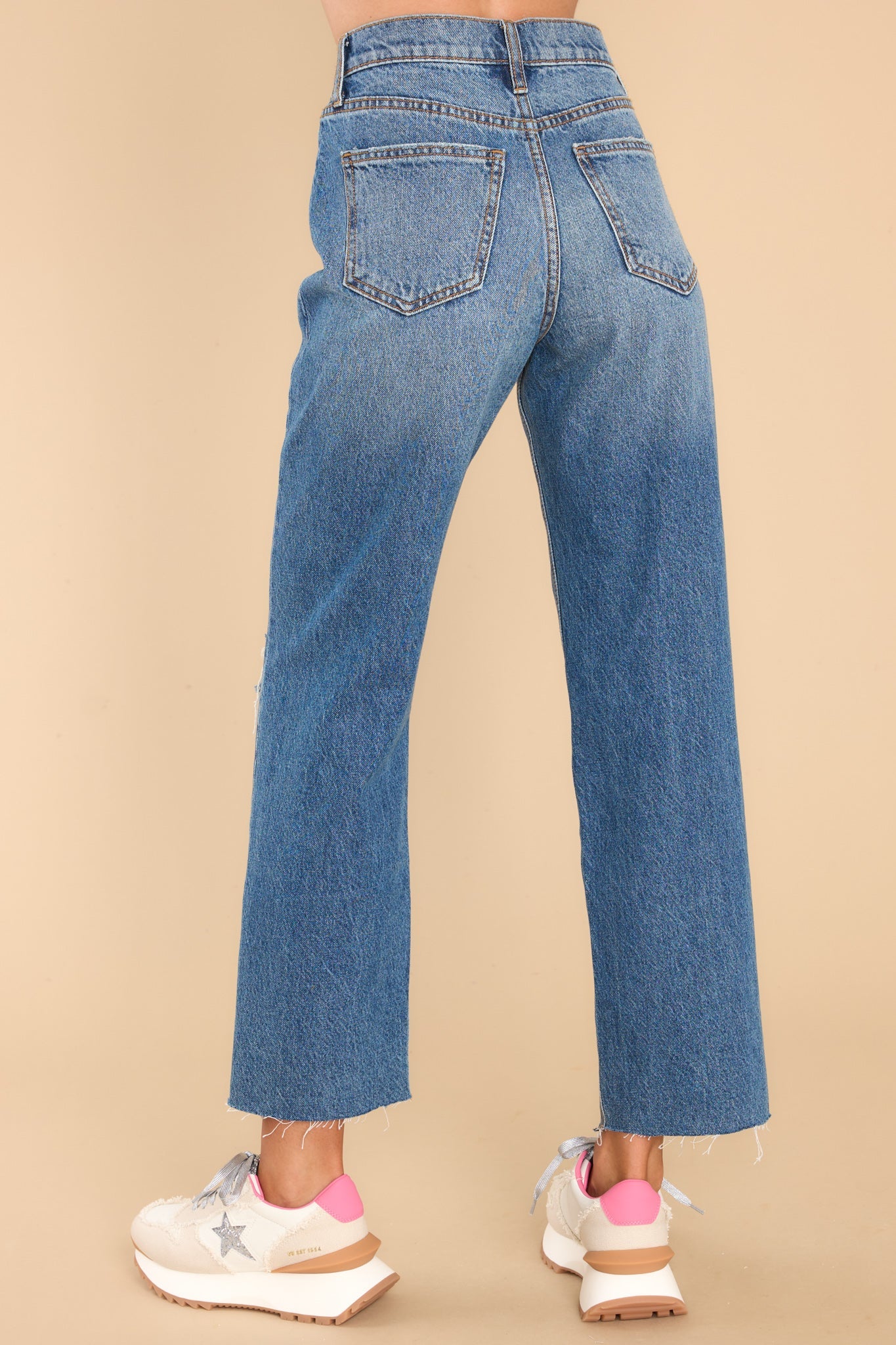 Spanx DISTRESSED - Jeans Skinny Fit - medium wash/dark-blue denim