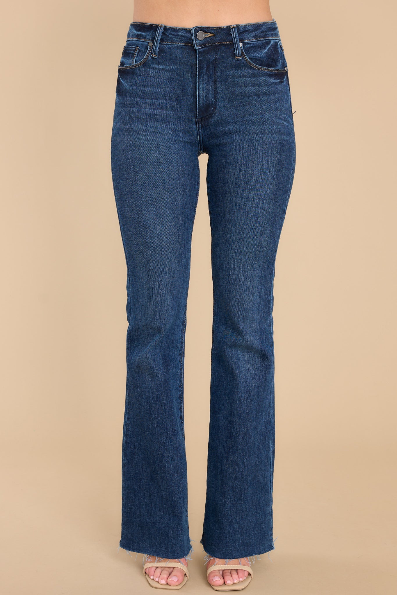 Essential Dark Wash Flare Jeans - All Bottoms | Red Dress