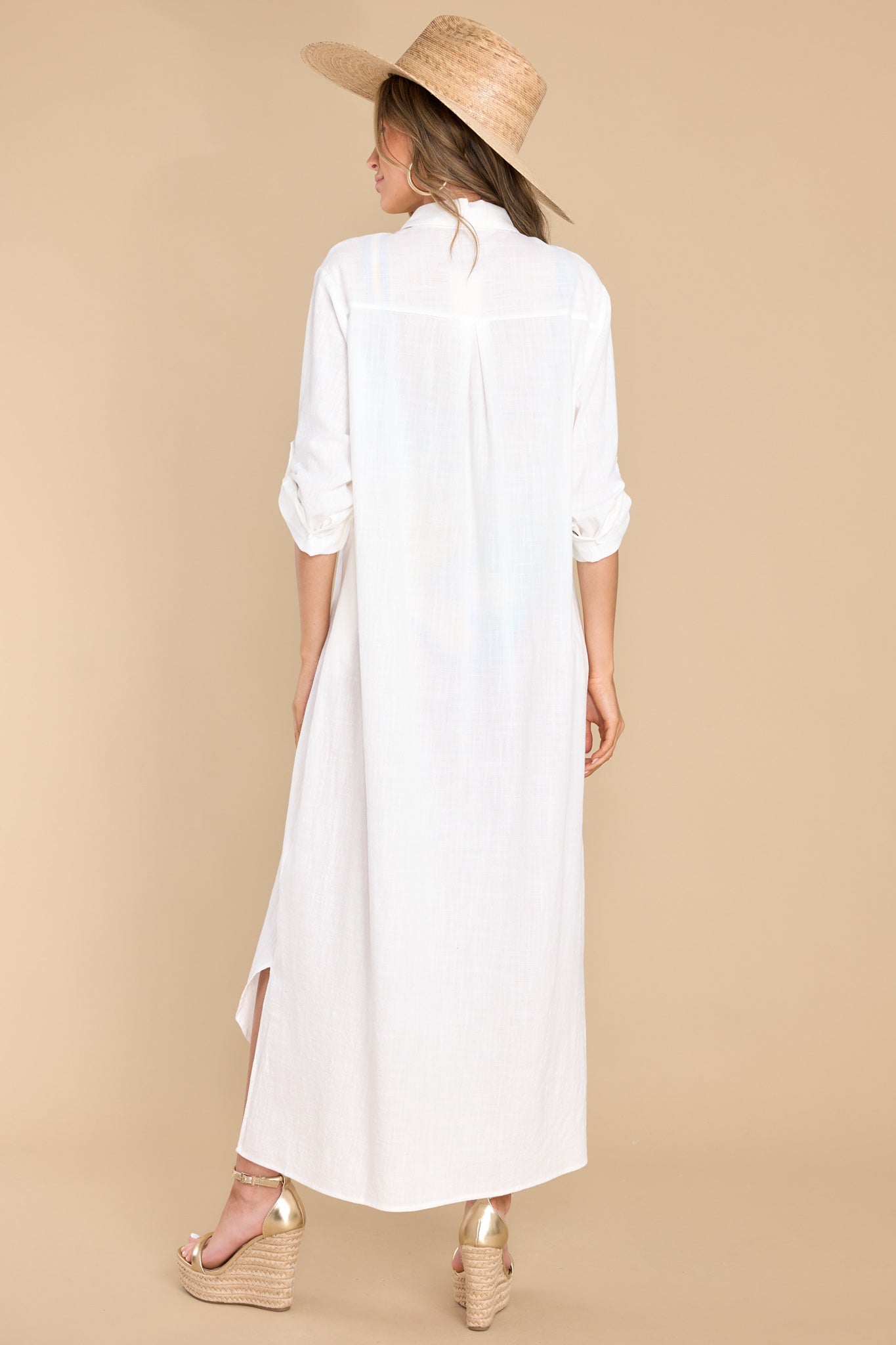 Relaxed Romance Ivory Maxi Dress - Red Dress