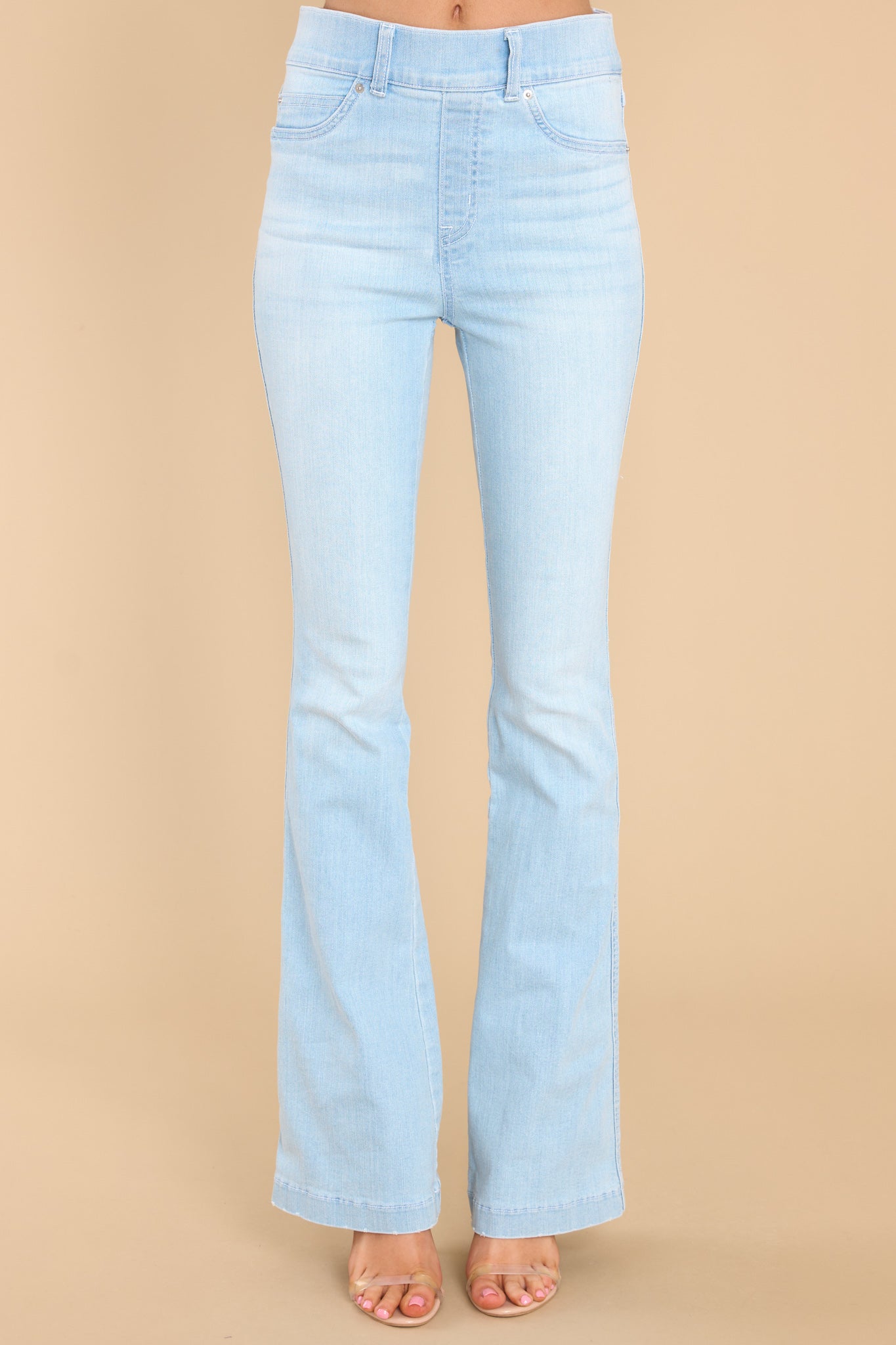 Only Royal Tall High Rise Flared Jeans in Mid Wash Blue