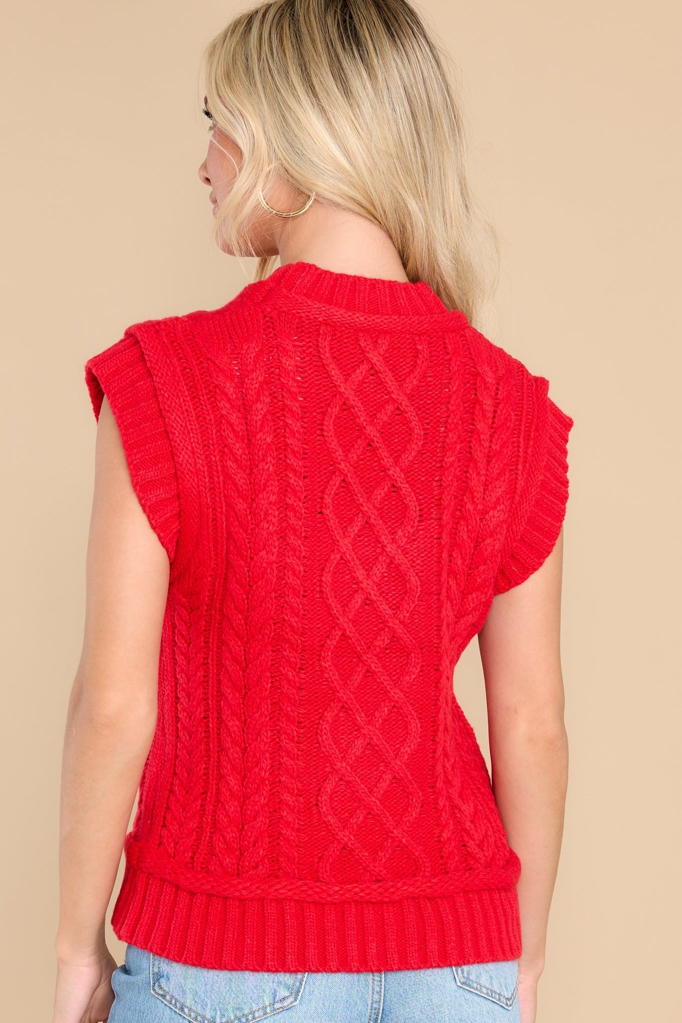 Step Right Up Red Sweater Vest - Red Dress