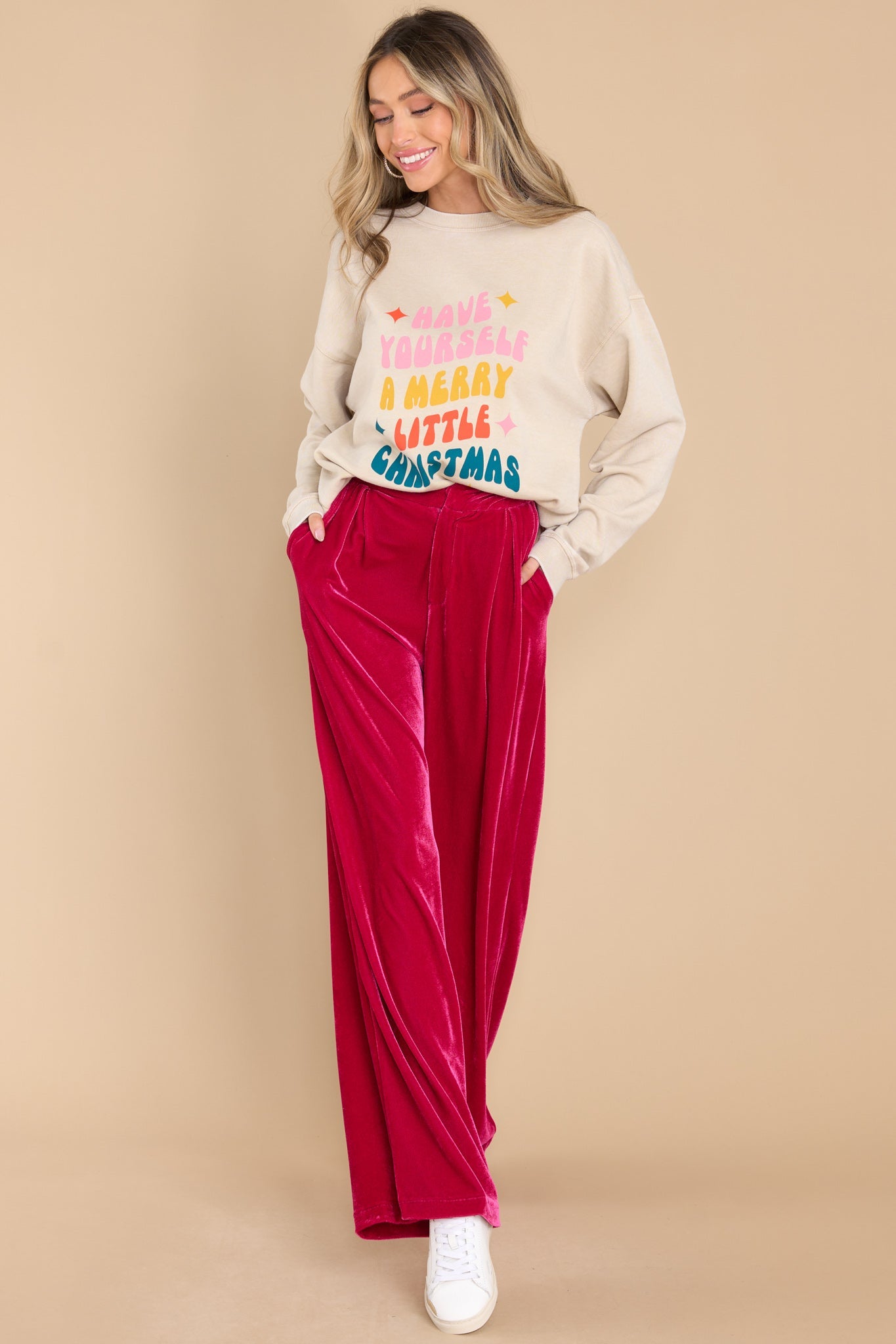 Fine And Divine Velvet Pants In Fuchsia  Impressions Online Boutique