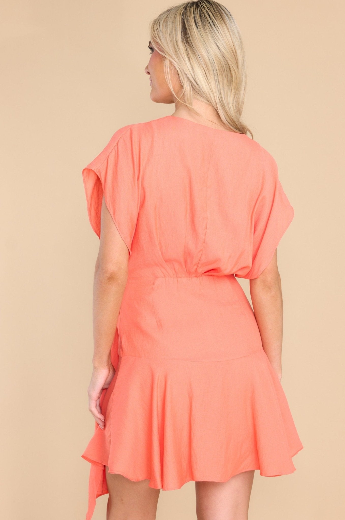 Still Going Strong Tangerine Dress - Red Dress