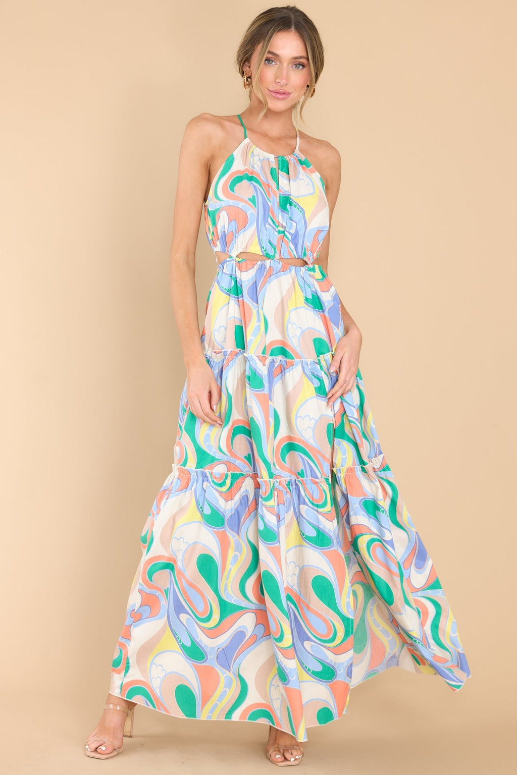 Vibrant Ivory Multi-Tier Maxi - All Dresses | Red Dress